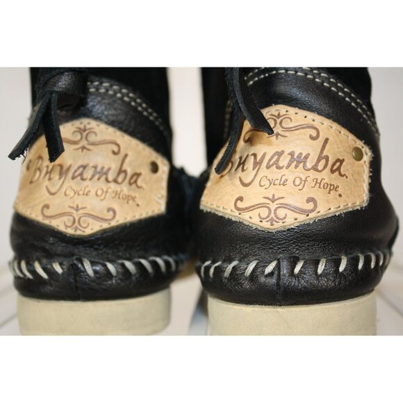 Anthropologie Buyamba Cycle of Hope Tall Black Lace up Boots - Picture 9 of 13